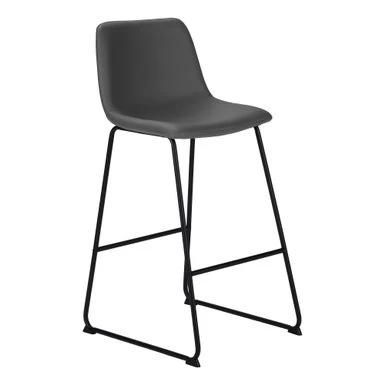 Office Chair/ Bar Height/ Standing/ Computer Desk/ Work/ Pu Leather Look/ Metal/ Grey/ Black/ Contemporary/ Modern 2 Office Chair/ Bar Height/ Standing/ Computer Desk/ Work/ Pu Leather Look/ Metal/ Grey/ Black/ Contemporary/ Modern - Image 2