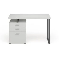 Coaster Furniture Brennan White 3-drawer Office Desk - White -Felloweis Store b80c820c 8c94 4c23 a189 63d9e17d152b