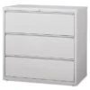 Lorell 3-Drawer Lt. Gray Lateral Files - Letter - Grey