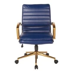 Ave Six Mid-Back Faux Leather Office Chair With Gold Finish Base - CREAM -Felloweis Store ba5d1590 25fe 43d8 92f8 2967f890e468