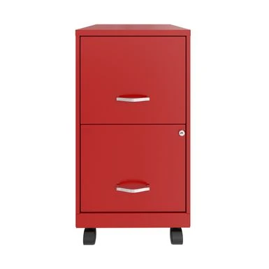 Space Solutions 18" 2 Drawer Smart Vertical File Cabinet, Lava Red - Red - Letter 2 Space Solutions 18" 2 Drawer Smart Vertical File Cabinet, Lava Red - Red - Letter - Image 2