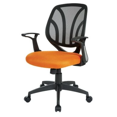 Office Chair With Flip Arms And Silver Accents - Orange 7 Office Chair With Flip Arms And Silver Accents - Orange - Image 7