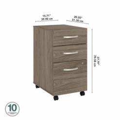 Hybrid 3 Drawer Mobile File Cabinet By Bush Business Furniture - Storm Gray -Felloweis Store bc4db8f5 697d 4fa9 a6c0 b152405c1c94
