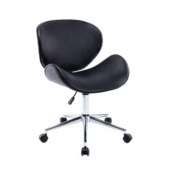 Porthos Home Rudi Office Chair, PU Or Fabric Or Velvet Upholstery, Chrome Legs - Brown PU -Felloweis Store bcd05942 b9aa 45d8 8f2a b7171baaef28