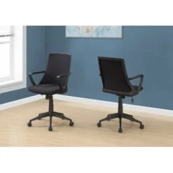Office Chair/ Adjustable Height/ Swivel/ Ergonomic/ Armrests/ Computer Desk/ Work/ Metal/ Mesh/ Black/ Contemporary/ Modern