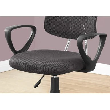 Office Chair/ Adjustable Height/ Swivel/ Ergonomic/ Armrests/ Computer Desk/ Work/ Juvenile/ Metal/ Mesh/ Grey/ Black/ Contemporary/ Modern 3 Office Chair/ Adjustable Height/ Swivel/ Ergonomic/ Armrests/ Computer Desk/ Work/ Juvenile/ Metal/ Mesh/ Grey/ Black/ Contemporary/ Modern - Image 3