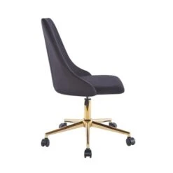 Porthos Home Rae Office Chair, Velvet Upholstery, Gold Chrome Legs - Pink -Felloweis Store bd622a64 8c5a 4e33 8e64 19eff27afab7