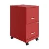 Space Solutions 18" 2 Drawer Smart Vertical File Cabinet, Lava Red - Red - Letter