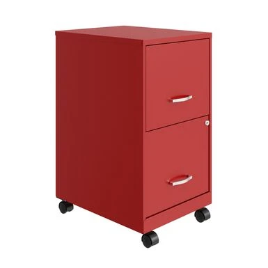 Space Solutions 18" 2 Drawer Smart Vertical File Cabinet, Lava Red - Red - Letter 1 Space Solutions 18" 2 Drawer Smart Vertical File Cabinet, Lava Red - Red - Letter