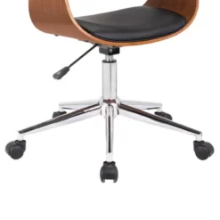 Bellevue Mid-Century Office Chair In Chrome Finish With Black Faux Leather And Walnut Veneer 13 Bellevue Mid-Century Office Chair In Chrome Finish With Black Faux Leather And Walnut Veneer -Felloweis Store bee2a263 b697 4a95 ac3f 044aa5442982