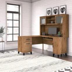 Somerset 60W L Shaped Desk With Hutch - Ash Gray 34 Somerset 60W L Shaped Desk With Hutch - Ash Gray -Felloweis Store bfa21c4a e027 4f49 b54e 8a2d9b59677e