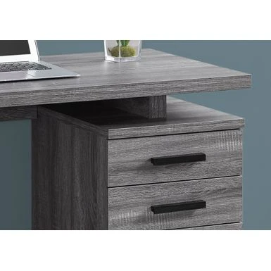 Computer Desk/ Home Office/ Laptop/ Left/ Right Set-up/ Storage Drawers/ 48"L/ Work/ Laminate/ Grey/ Black/ Contemporary/ Modern 3 Computer Desk/ Home Office/ Laptop/ Left/ Right Set-up/ Storage Drawers/ 48"L/ Work/ Laminate/ Grey/ Black/ Contemporary/ Modern - Image 3