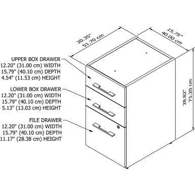 Office 500 3-drawer File Cabinet By Bush Business Furniture - Brown 19 Office 500 3-drawer File Cabinet By Bush Business Furniture - Brown - Image 19