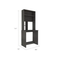 Compu Hutch Desk With 5 Open Shelves - Black -Felloweis Store c0fed0c3 a28d 4545 9210 36d101a88d5c