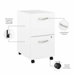 Hybrid 2 Drawer Mobile File Cabinet By Bush Business Furniture - White -Felloweis Store c1b653b3 3163 44fb 8d40 d1b1313d4fa2