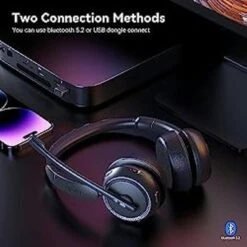 LEVN Wireless Headset, Bluetooth Headset With Noise Canceling Microphone & Charging Base, 65 Hrs Working Time 2.4G Wireless Headset With Microphone For PC/Computer/Laptop/Remote Work/Call Center/Zoom 9 LEVN Wireless Headset, Bluetooth Headset With Noise Canceling Microphone & Charging Base, 65 Hrs Working Time 2.4G Wireless Headset With Microphone For PC/Computer/Laptop/Remote Work/Call Center/Zoom -Felloweis Store c1b86a3b 2d45 4ec7 b868 8775fca1d4c6