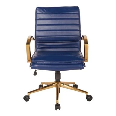 Ave Six Mid-Back Faux Leather Office Chair With Gold Finish Base - Saddle 5 Ave Six Mid-Back Faux Leather Office Chair With Gold Finish Base - Saddle - Image 5