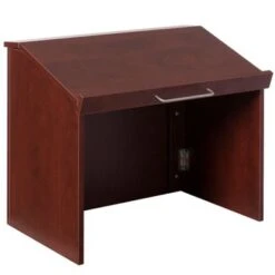 Foldable Tabletop Portable Podium, For Church, School, Office, Or Home - Cherry