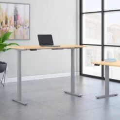 Move 60 Series 72W X 30D Height Adjustable Standing Desk - Hansen Cherry/Black Powder Coat -Felloweis Store c27c1253 a9ab 4128 ad64 86a6354f5d44