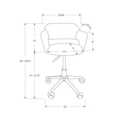 Office Chair/ Adjustable Height/ Swivel/ Ergonomic/ Armrests/ Computer Desk/ Work/ Metal/ Pu Leather Look/ Black/ Chrome/ Contemporary/ Modern 4 Office Chair/ Adjustable Height/ Swivel/ Ergonomic/ Armrests/ Computer Desk/ Work/ Metal/ Pu Leather Look/ Black/ Chrome/ Contemporary/ Modern - Image 4