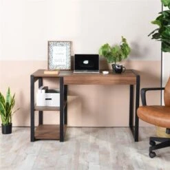 Clihome 47.2" Home Office Desk - Brown