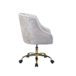 Swivel Velvet Upholstered Office Chair With Adjustable Height And Metal Base, Cream And Gold - Adjustable Height - Low Back - Desk Chairs - Metal - Assembly Required - Cream Pearl/Jet Crystal - Modern & Contemporary 8 Swivel Velvet Upholstered Office Chair With Adjustable Height And Metal Base, Cream And Gold - Adjustable Height - Low Back - Desk Chairs - Metal - Assembly Required - Cream Pearl/Jet Crystal - Modern & Contemporary -Felloweis Store c397e7ae d620 4b96 8bee c66673b39aba