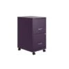 Space Solutions 18" 2 Drawer Mobile Smart Vertical File Cabinet, Teal - Purple - Letter