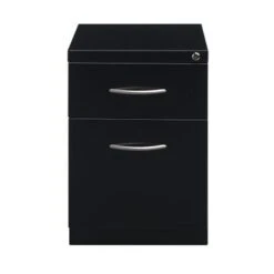 Hirsh 20" D Arch Pull Handle Mobile Pedestal File Cabinet,1 Box/1 File - Black