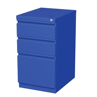 Hirsh 20-inch Commercial Mobile Pedestal Blue 3-Drawer File Cabinet - Blue 2 Hirsh 20-inch Commercial Mobile Pedestal Blue 3-Drawer File Cabinet - Blue - Image 2