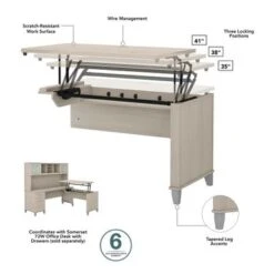 Bush Somerset 72W 3 Position Sit To Stand L Shaped Desk In Ash Gray - White -Felloweis Store c85d6937 e1d3 4a67 8934 fae693855c09