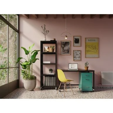 Space Solutions 18" Deep 3 Drawer Mobile Organizer Metal Cabinet, Teal - Green - Letter 2 Space Solutions 18" Deep 3 Drawer Mobile Organizer Metal Cabinet, Teal - Green - Letter - Image 2