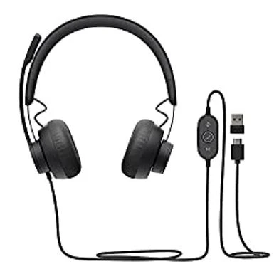 Logitech Zone 750 Wired On-Ear Headset With Advanced Noise-canceling Microphone, Simple USB-C And Included USB-A Adapter, Plug-and-Play Compatibility For All Devices 1 Logitech Zone 750 Wired On-Ear Headset With Advanced Noise-canceling Microphone, Simple USB-C And Included USB-A Adapter, Plug-and-Play Compatibility For All Devices