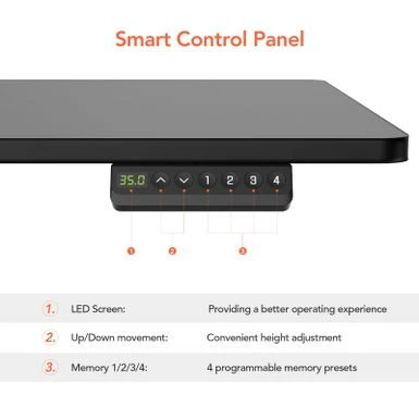 FLEXISPOT 48"x24" 5-Min Install Home Office Height Adjustable Standing Desk Memory Controller Sit Stand Desk Computer Desk - Black 7 FLEXISPOT 48"x24" 5-Min Install Home Office Height Adjustable Standing Desk Memory Controller Sit Stand Desk Computer Desk - Black - Image 7