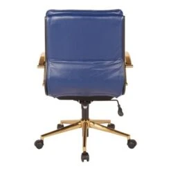 Ave Six Mid-Back Faux Leather Office Chair With Gold Finish Base - CREAM -Felloweis Store cac9baa7 2d81 4369 88e8 dd899826c886