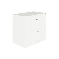 Space Solutions 2 Drawer 30in Arc Pull Lateral File Cabinet White - White