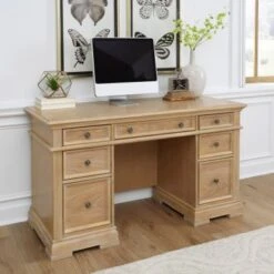 Manor House Pedestal Desk By Home Styles - Brushed - Natural
