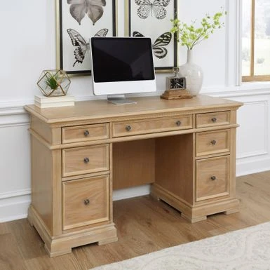 Manor House Pedestal Desk By Home Styles - Brushed - Natural 1 Manor House Pedestal Desk By Home Styles - Brushed - Natural