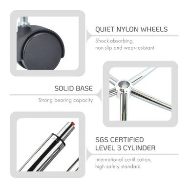 Porthos Home Orli Office Chair, PU Or Fabric Upholstery, Contoured Back/Seat - Black - PU 6 Porthos Home Orli Office Chair, PU Or Fabric Upholstery, Contoured Back/Seat - Black - PU - Image 6