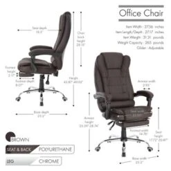 Porthos Home Jett Executive Office Chair, Reclining Backrest, Retractable Footrest - Brown 37 Porthos Home Jett Executive Office Chair, Reclining Backrest, Retractable Footrest - Brown -Felloweis Store ce173268 ba3b 4185 8933 4e142e0d8af8