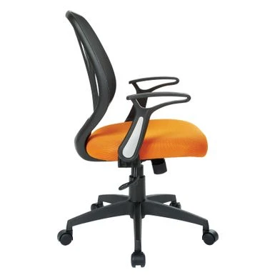 Office Chair With Flip Arms And Silver Accents - Orange 3 Office Chair With Flip Arms And Silver Accents - Orange - Image 3