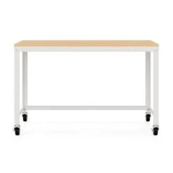 Space Solutions 48" W Mobile Metal Desk With Laminate Top, Black/Maple - White 13 Space Solutions 48" W Mobile Metal Desk With Laminate Top, Black/Maple - White -Felloweis Store ceb59b39 d1c4 45fd 8a30 92a40e746f20