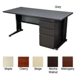 Regency Fusion 72" Single Pedestal Desk - N/A - Grey