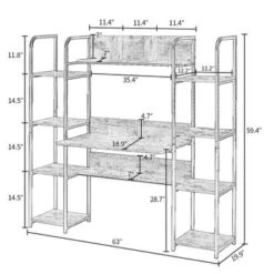 Moda Computer Workstation With Storage Bookshelf - Brown 15 Moda Computer Workstation With Storage Bookshelf - Brown -Felloweis Store d0adec64 ce98 4a2c a0cc f3d58c99514c