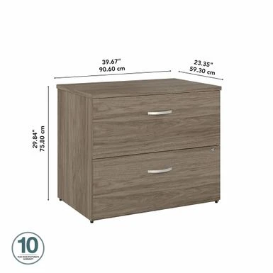 Hybrid 2 Drawer Lateral File Cabinet By Bush Business Furniture - Modern Hickory 11 Hybrid 2 Drawer Lateral File Cabinet By Bush Business Furniture - Modern Hickory - Image 11