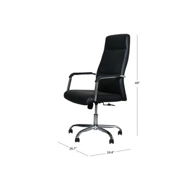 Abbyson Pella Adjustable Office Chair - White 4 Abbyson Pella Adjustable Office Chair - White - Image 4
