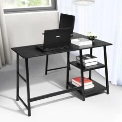 Homy Casa L-shaped Desk Computer Desk With Shelf - Dark Brown 37 Homy Casa L-shaped Desk Computer Desk With Shelf - Dark Brown -Felloweis Store d25b6b94 c6ca 4653 bf1a 4bf24d69beb1