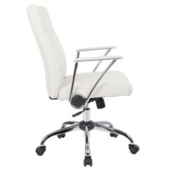 Faux Leather Office Chair With Chrome Base And Built-In Lumbar Support - White 33 Faux Leather Office Chair With Chrome Base And Built-In Lumbar Support - White -Felloweis Store d515351d 6141 41e2 b954 bbba6a3b8035