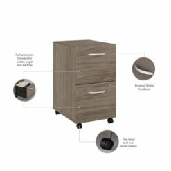 Hybrid 2 Drawer Mobile File Cabinet By Bush Business Furniture - Black Walnut -Felloweis Store d562adfc 059f 4270 a7b2 5e27147356aa