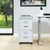 Metal File Cabinet - Grey W/Casters