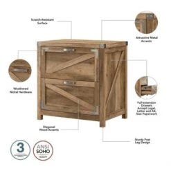 Cottage Grove 60W L Shaped Desk With File Cabinet By Bush Furniture - Cottage White -Felloweis Store d6f11406 7337 48aa b4a6 6be98a23782a